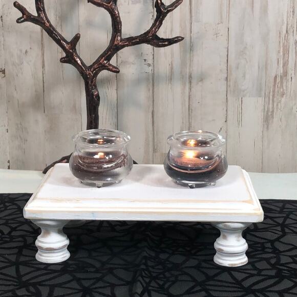 Partylite Glass Halloween Cauldron Votive Holder Set of 2 - Picture 1 of 6